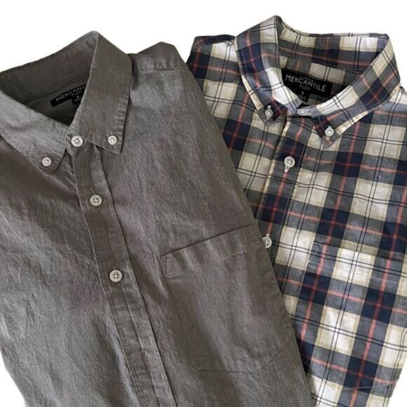 J. Crew Mercantile Flex Bundle of 2 Long Sleeve Button Down Shirts Men’s Size S - Picture 1 of 11